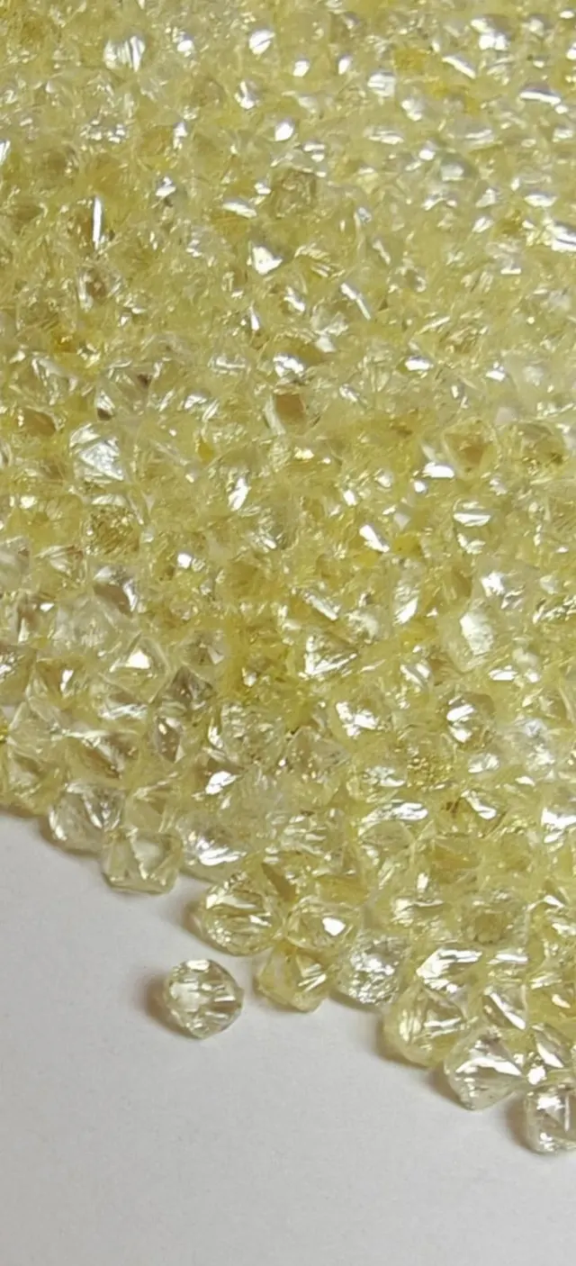 Yellow rough diamonds